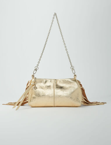 Metallic leather Miss M clutch bag : M Bag color Gold