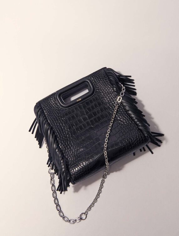 Mini embossed-leather M bag with chain - M Bag - MAJE