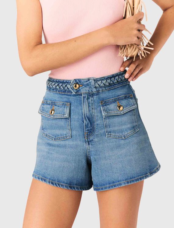 Braided denim shorts - Skirts & Shorts - MAJE