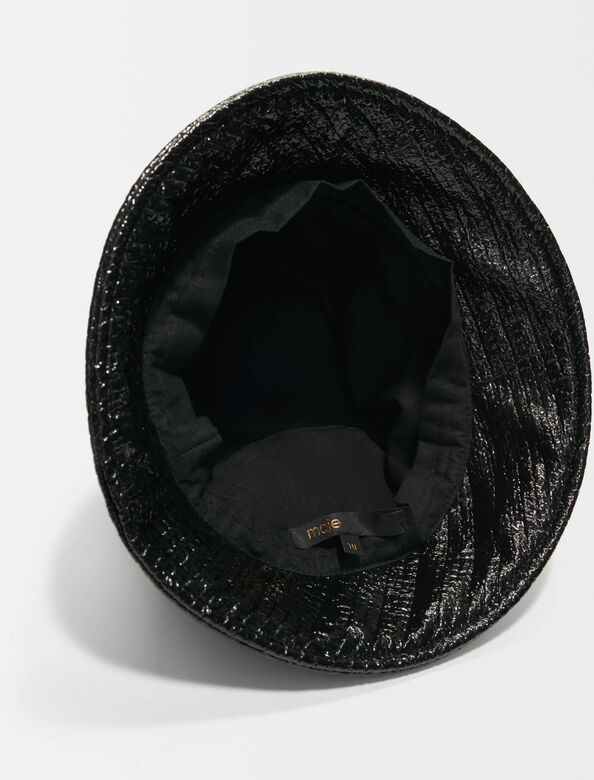 Maje Clover black vinyl sun hat : Other Accessories color 