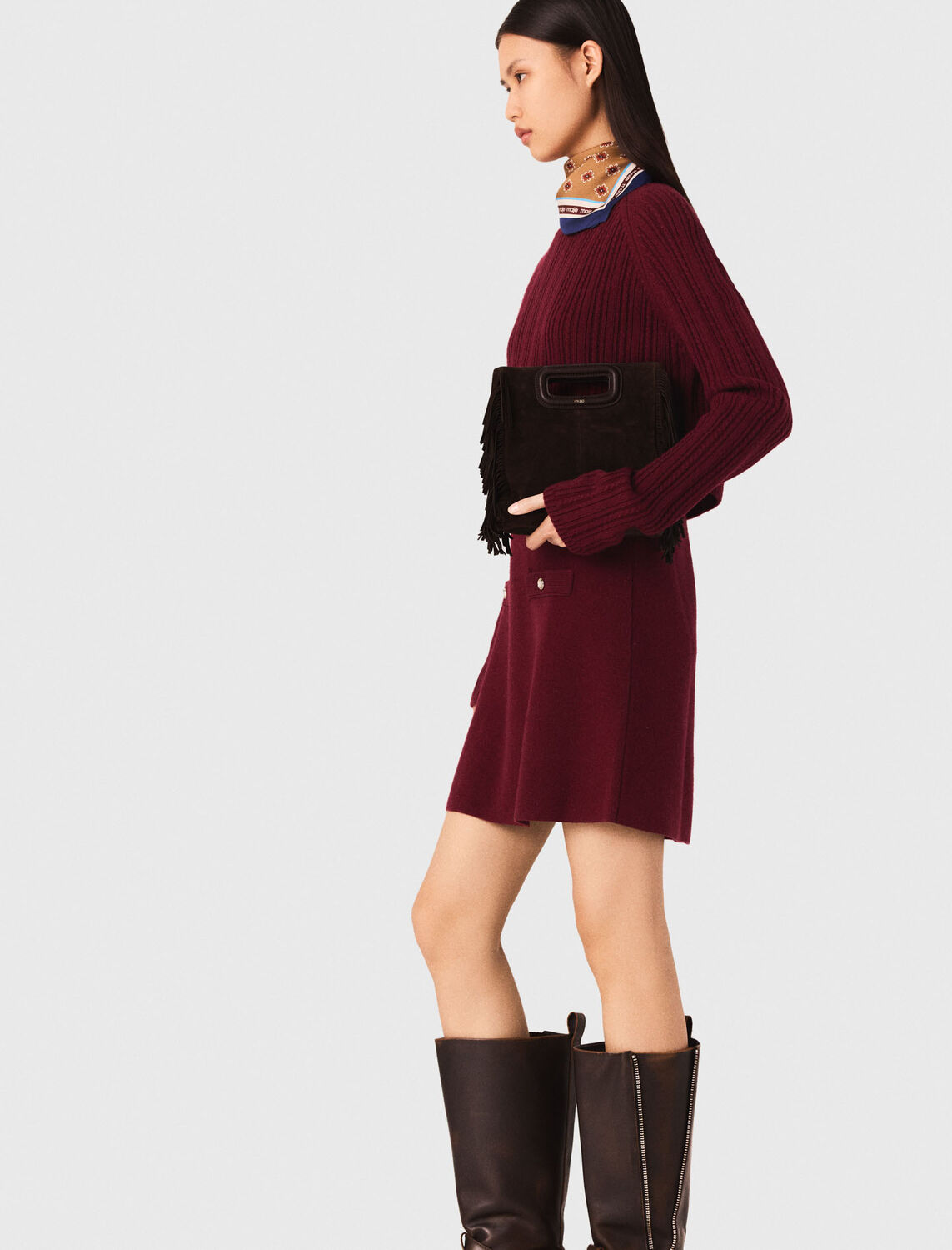 Knit dress with removable jumper - Dresses - MAJE