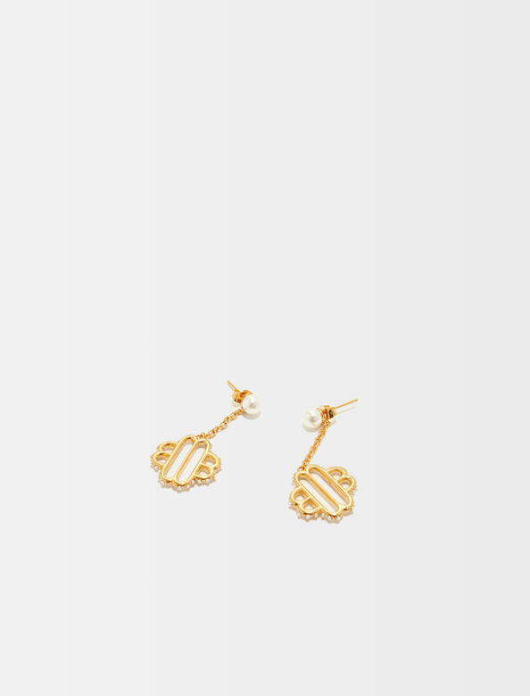 Clover pearl earrings : Jewelry color Gold