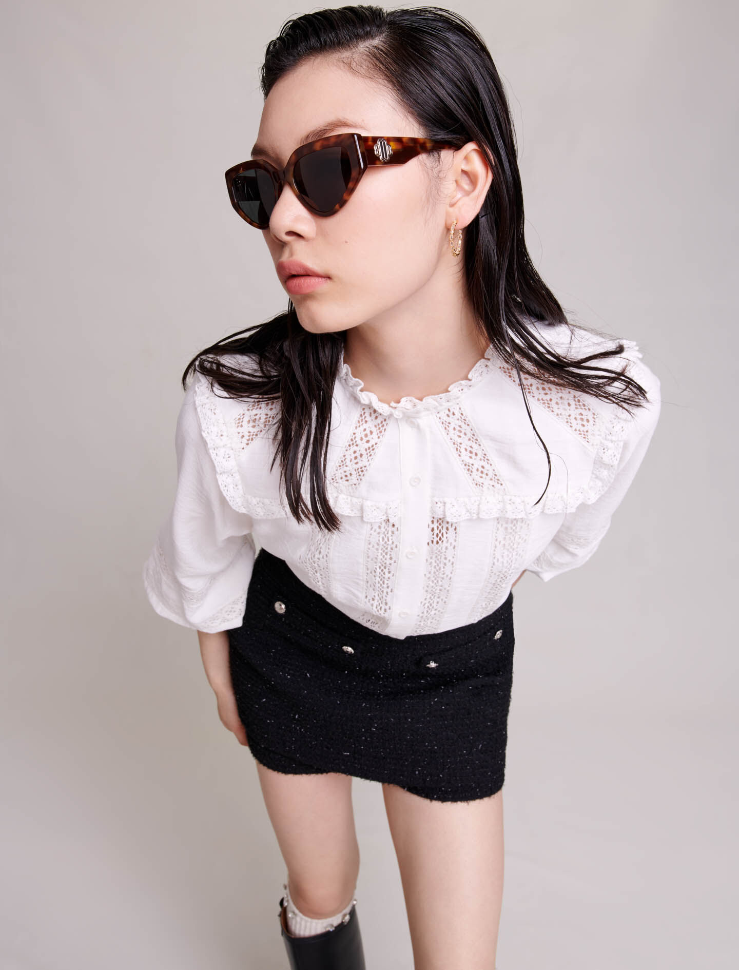 123IATEAU Tweed shorts - null - Maje.com