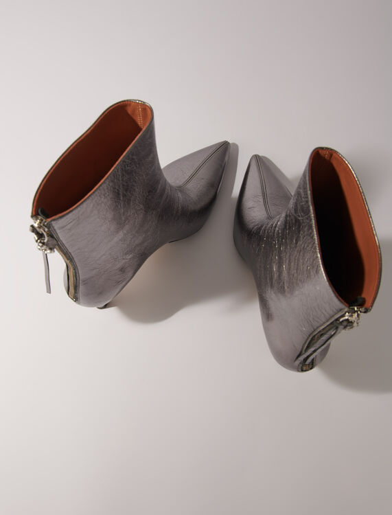 Metallic pointed-toe boots - Fall-Winter Collection - MAJE