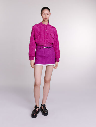 Short bomber jacket : View All color Fuchsia pink