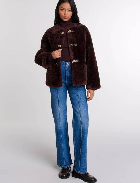 Short faux fur coat - Coats - MAJE