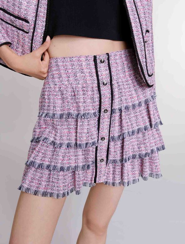 Short tweed skirt : Skirts & Shorts color pink