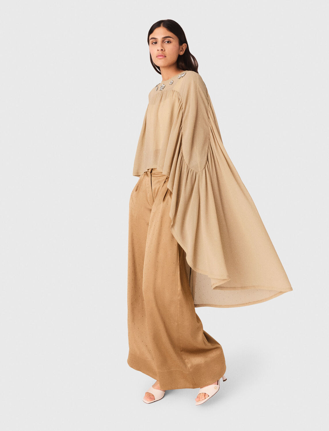 Cape top with jewel collar - Tops - MAJE