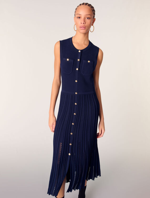 Pleated knit maxi dress - Dresses - MAJE