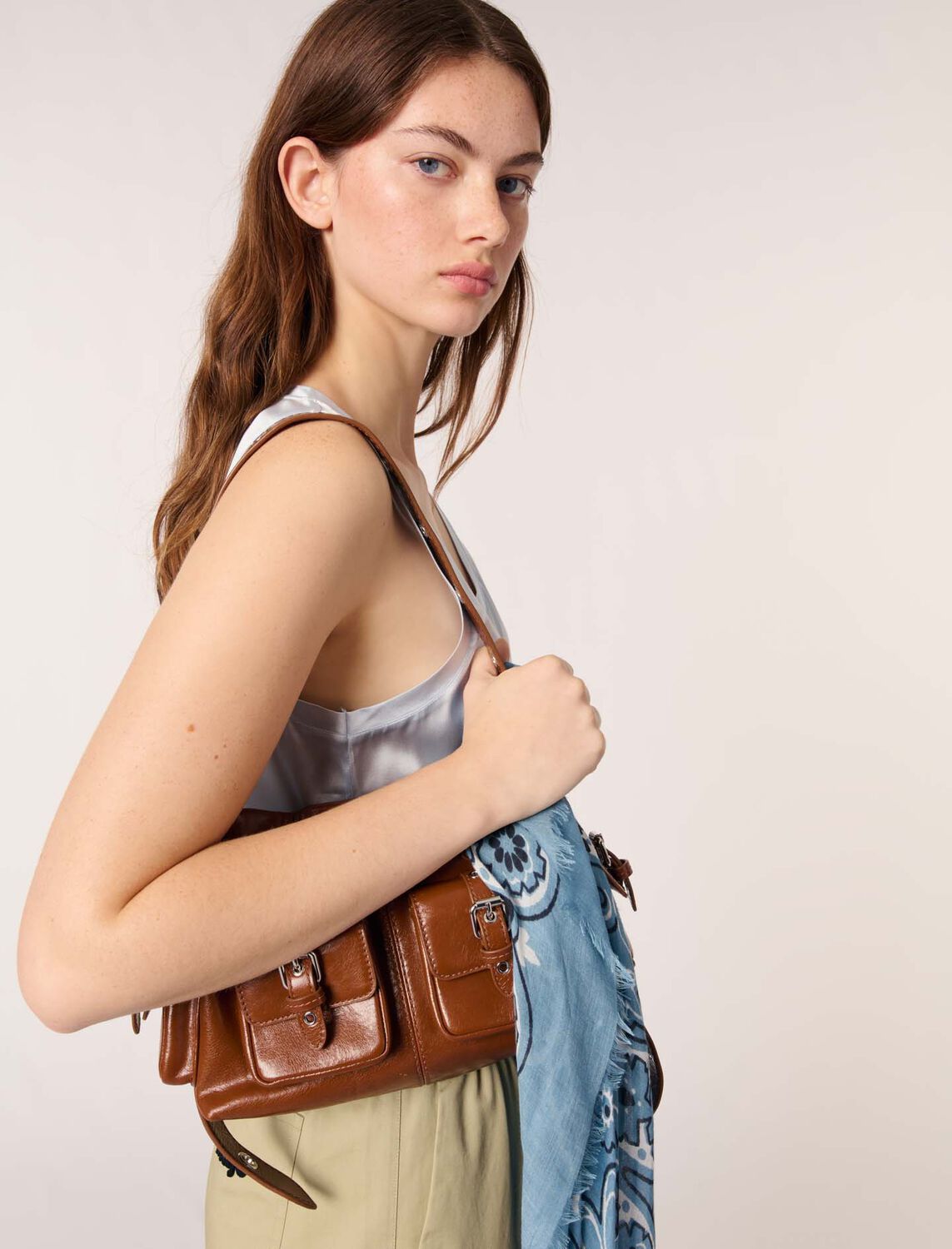 Silk vest top : Tops color Blue Sky