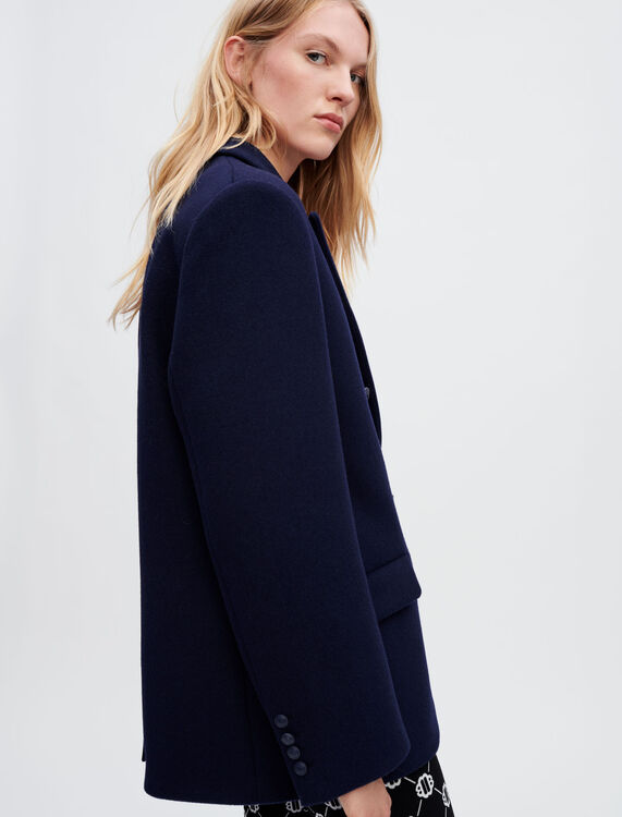 Oversized wool broadcloth coat - Coats & Jackets - MAJE