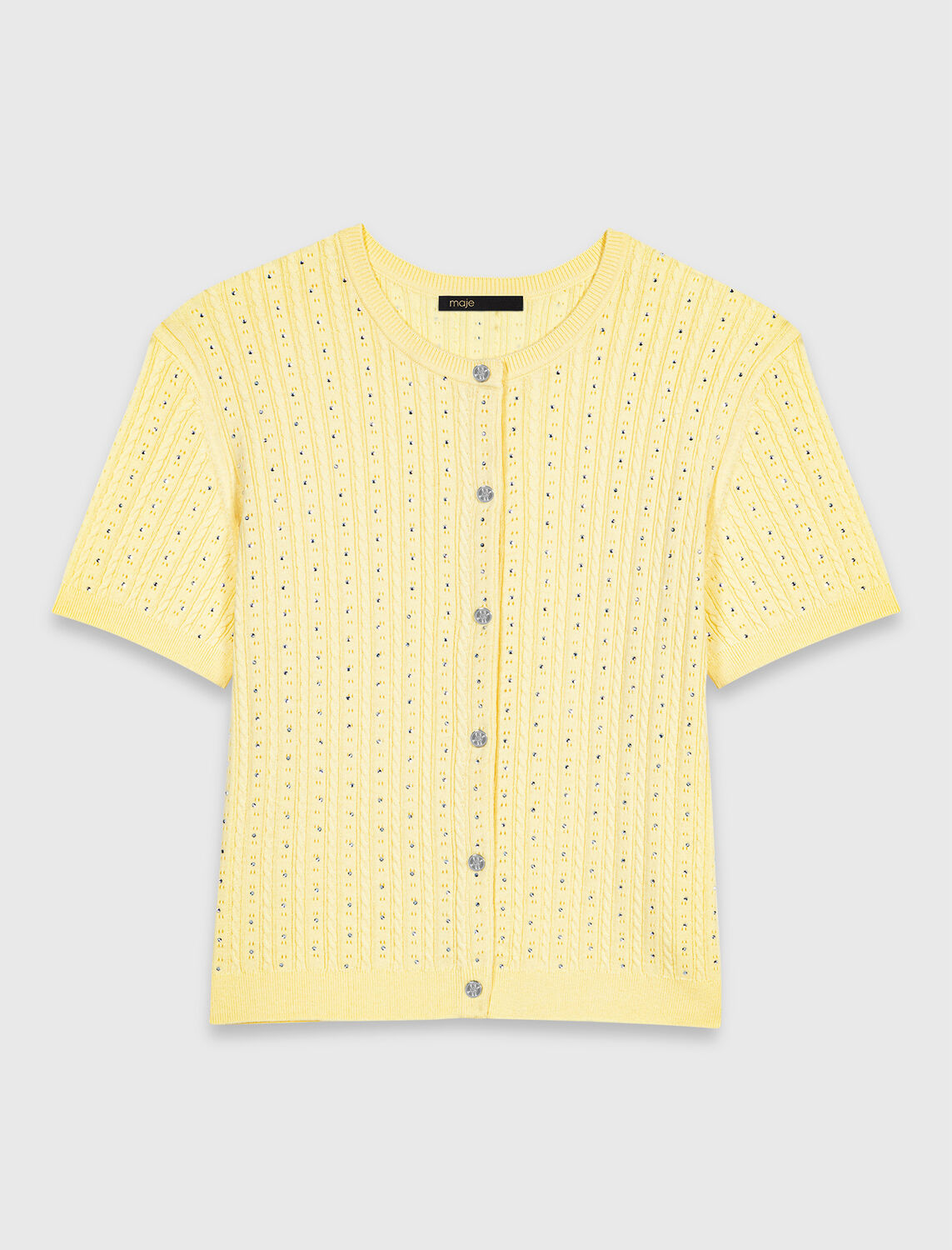 Cardigan with rhinestone neck - Sweaters & Cardigans - MAJE