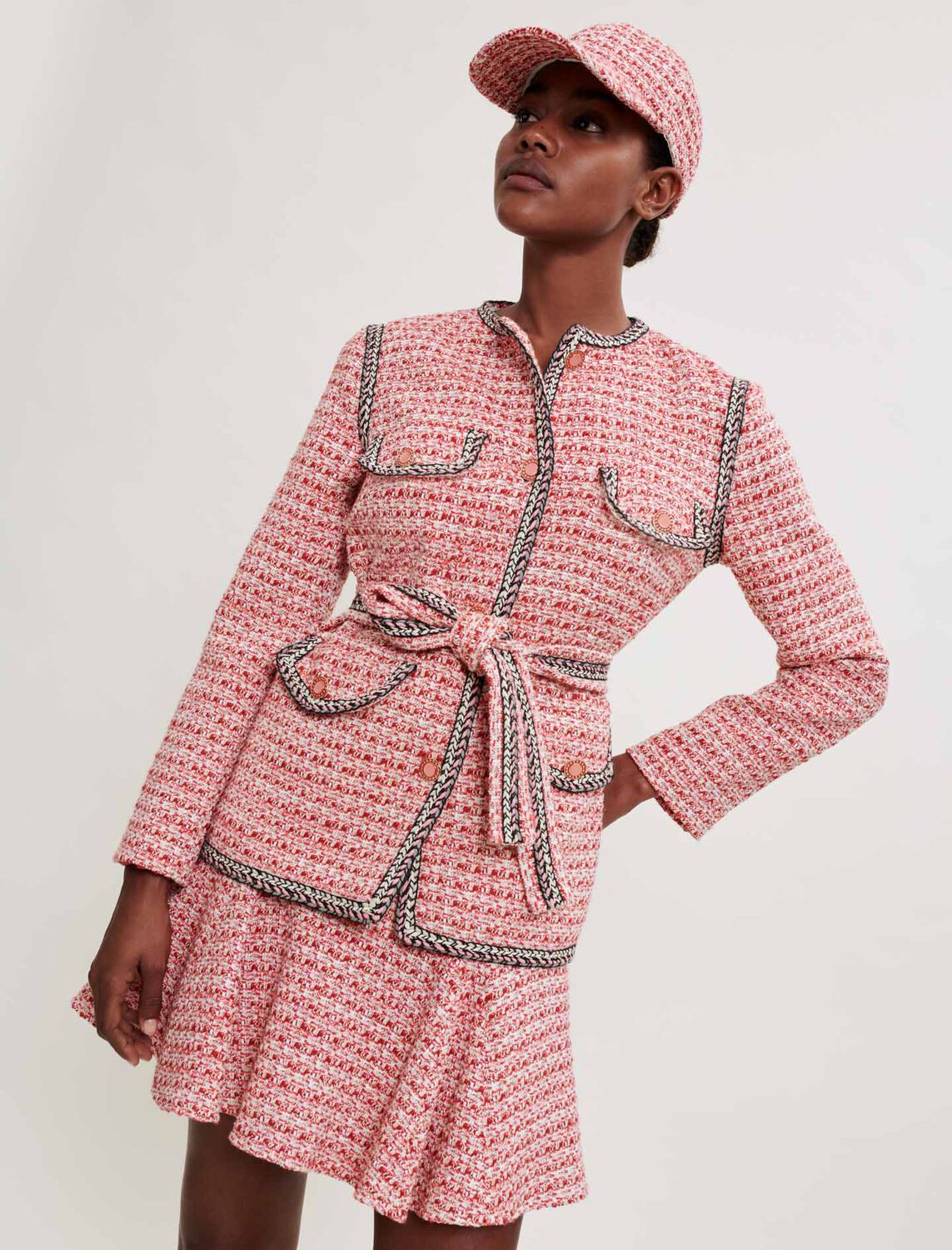 Tweed jacket with ethnic braids - Tops - MAJE