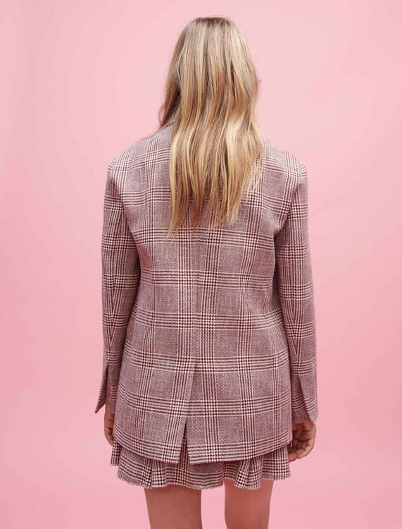 Belted checked suit jacket - T-Shirts - MAJE