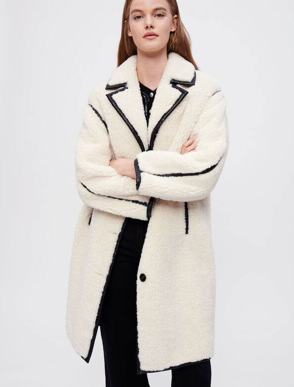 Faux sheepskin and vinyl coat : Coats & Jackets color 