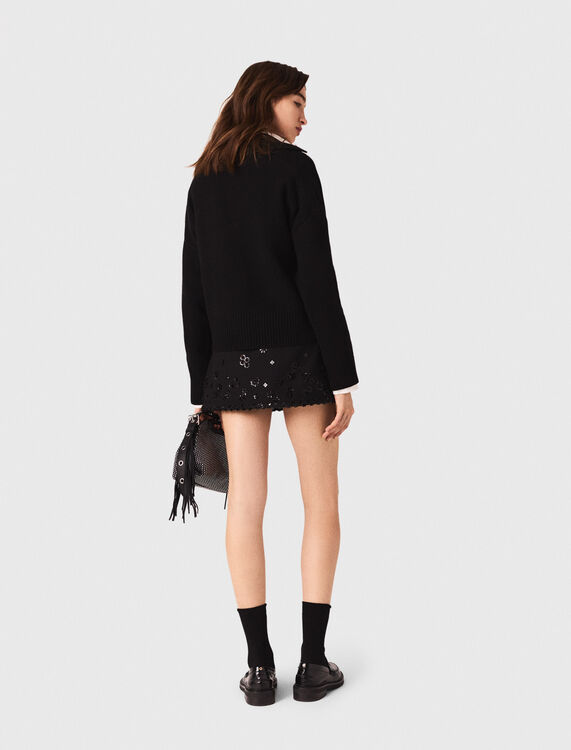 Open polo collar cardigan - Sweaters & Cardigans - MAJE