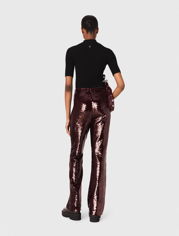 Sequin-embroidered trousers - Trousers & Jeans - MAJE