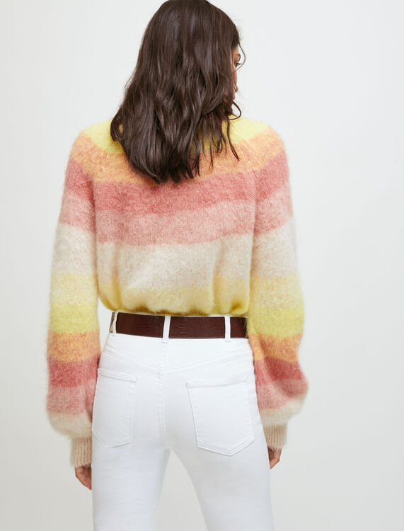 Fine jumper with multicoloured stripes - Cardigans & Sweaters - MAJE