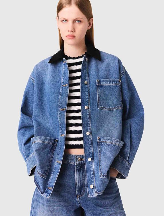 Faded denim jacket - Blazers & Jackets - MAJE
