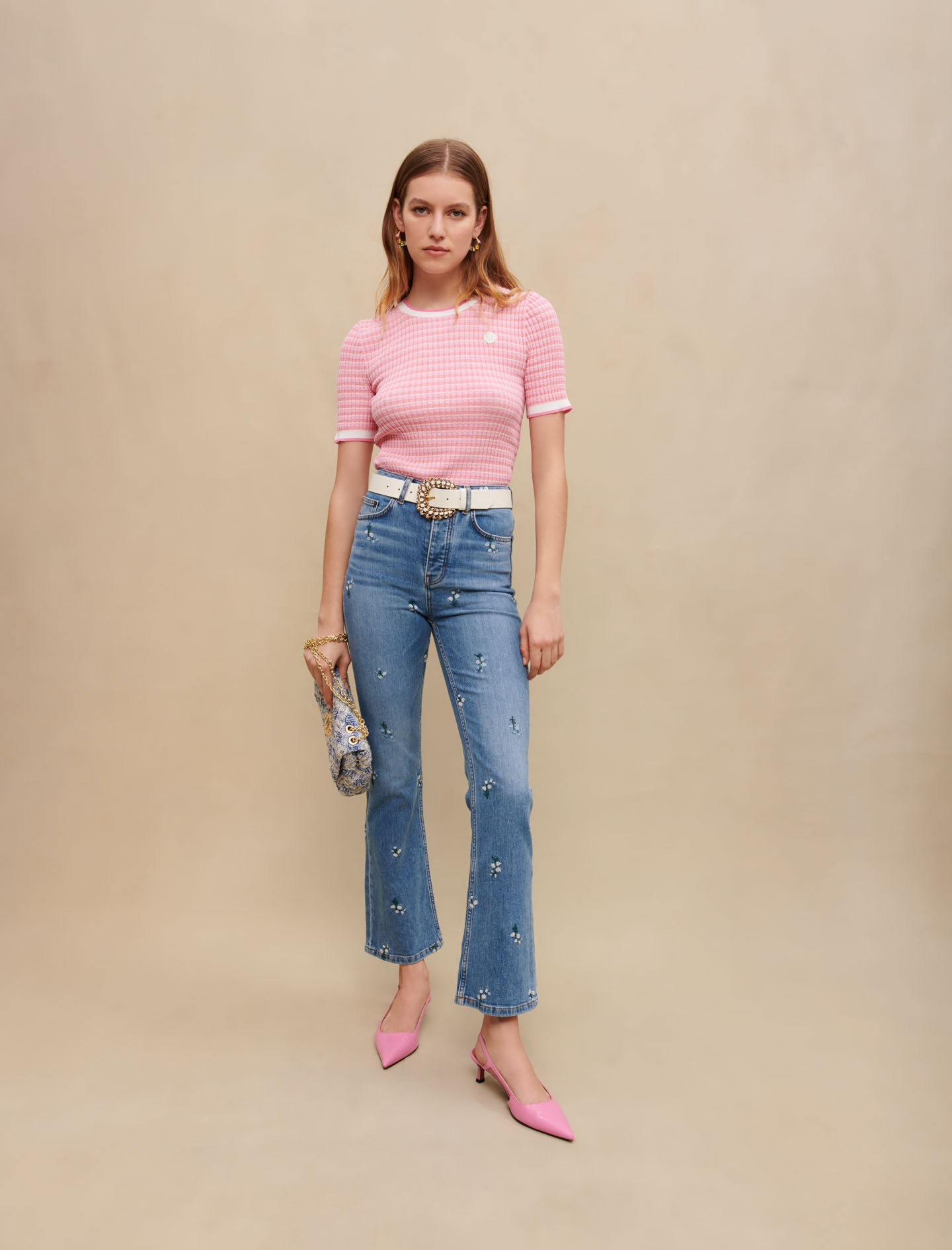Jeans with floral embroidery - Trousers & Jeans - MAJE